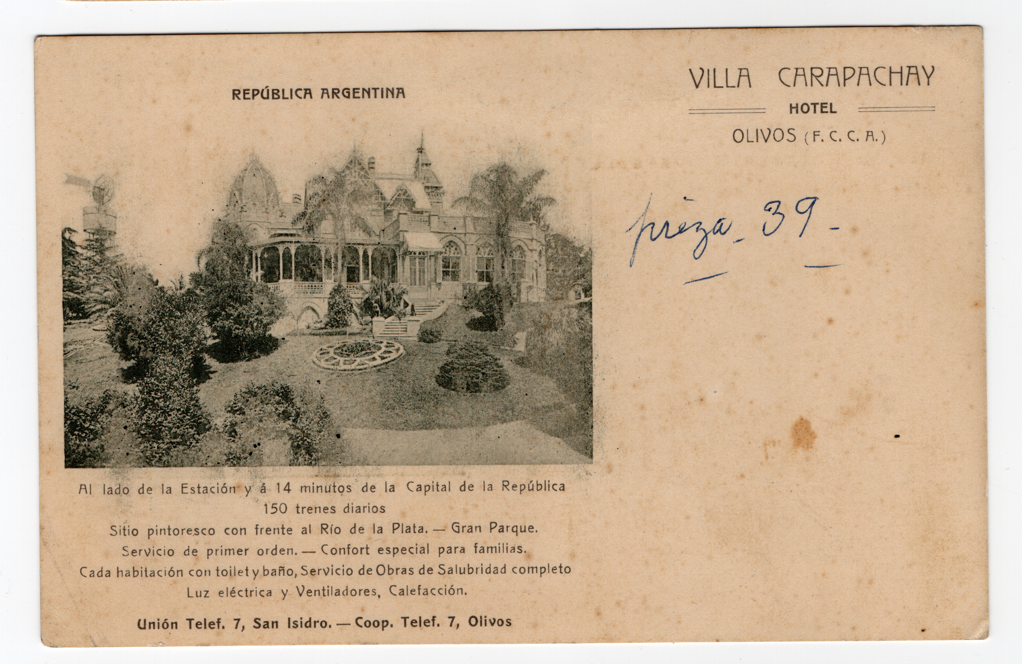 Hotel “Villa Carapachay”, Olivos.
